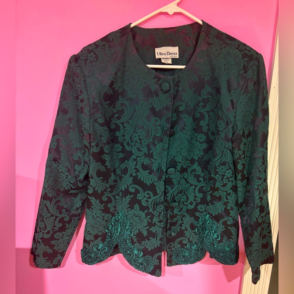 VINTAGE Green and black blazer